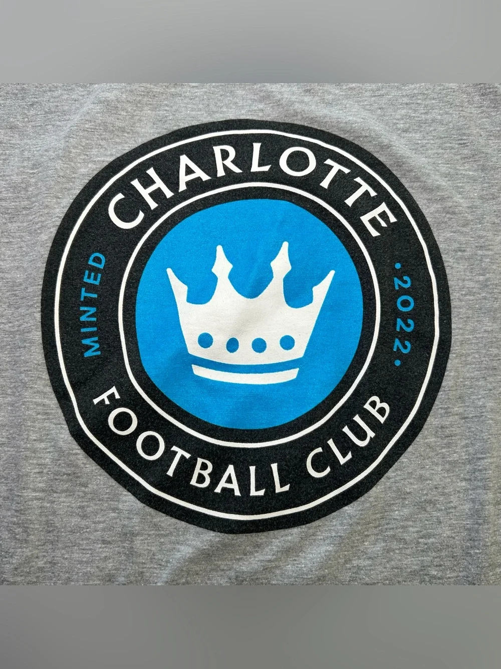 Charlotte FC Men’s T-Shirt XL Gray Fanatics Minted 2022 MLS Soccer CLT